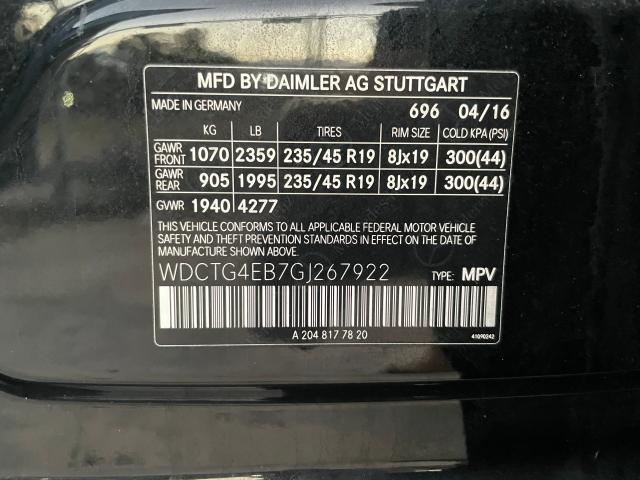 Photo 8 VIN: WDCTG4EB7GJ267922 - MERCEDES-BENZ GLA 250 