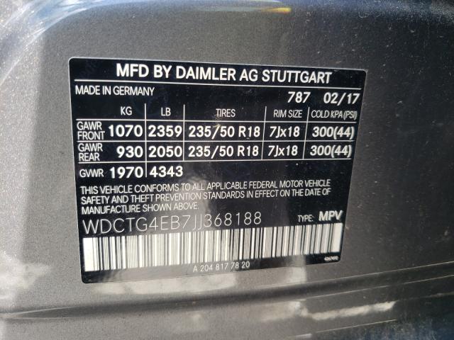 Photo 9 VIN: WDCTG4EB7JJ368188 - MERCEDES-BENZ GLA 250 