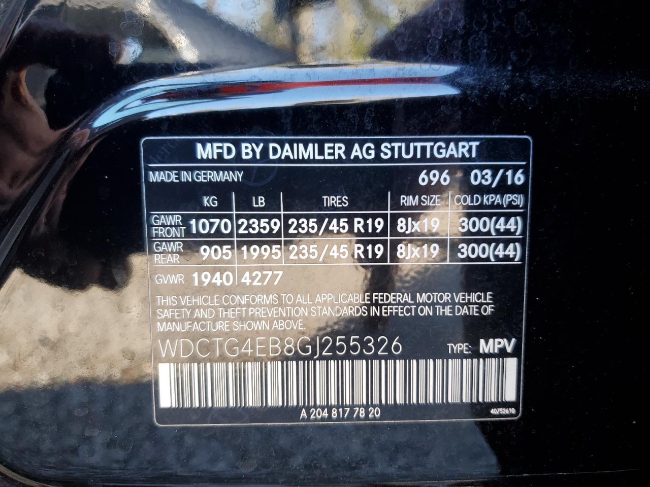 Photo 12 VIN: WDCTG4EB8GJ255326 - MERCEDES-BENZ GLA-KLASSE 