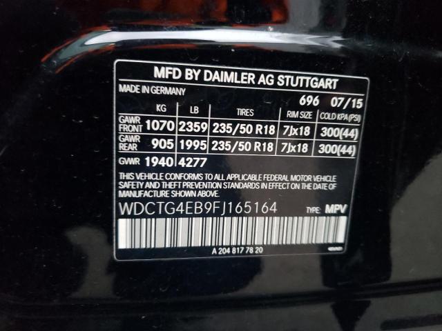 Photo 11 VIN: WDCTG4EB9FJ165164 - MERCEDES-BENZ GLA-CLASS 