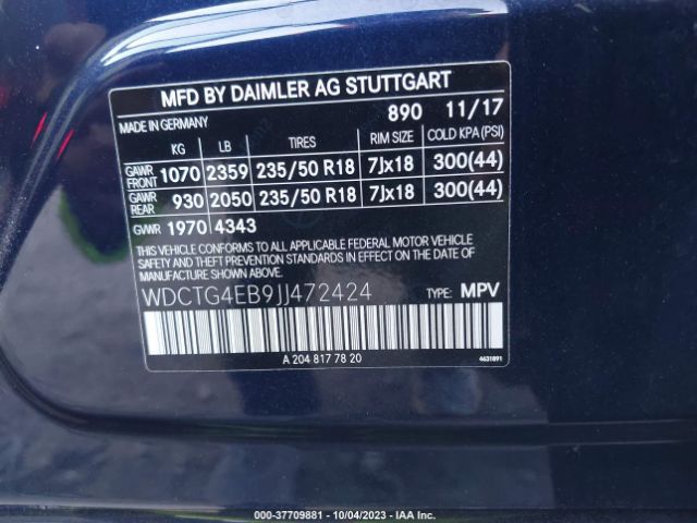 Photo 8 VIN: WDCTG4EB9JJ472424 - MERCEDES-BENZ GLA 250 