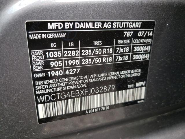 Photo 12 VIN: WDCTG4EBXFJ032879 - MERCEDES-BENZ GLA 250 