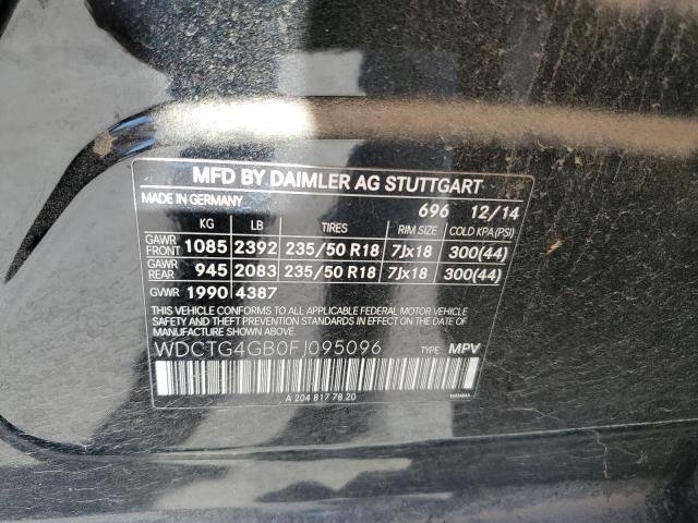 Photo 12 VIN: WDCTG4GB0FJ095096 - MERCEDES-BENZ GLA 250 4M 