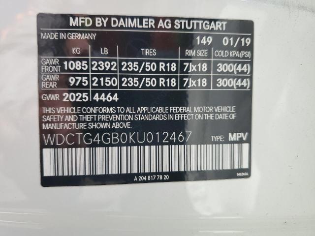 Photo 12 VIN: WDCTG4GB0KU012467 - MERCEDES-BENZ GLA-CLASS 