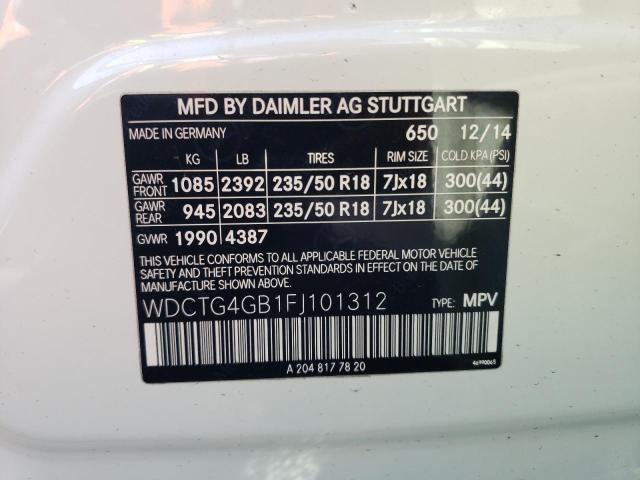 Photo 11 VIN: WDCTG4GB1FJ101312 - MERCEDES-BENZ GLA 250 4M 