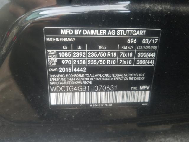 Photo 9 VIN: WDCTG4GB1JJ370631 - MERCEDES-BENZ GLA 250 4M 