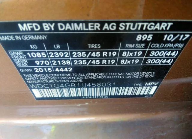 Photo 8 VIN: WDCTG4GB1JJ458031 - MERCEDES-BENZ GLA 250 