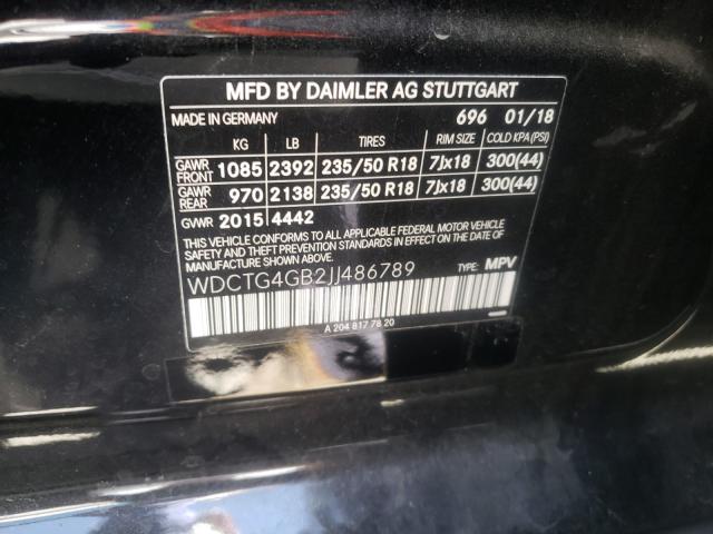 Photo 9 VIN: WDCTG4GB2JJ486789 - MERCEDES-BENZ GLA 250 