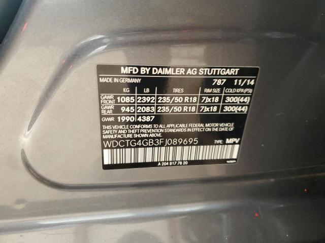 Photo 12 VIN: WDCTG4GB3FJ089695 - MERCEDES-BENZ GLA-CLASS 