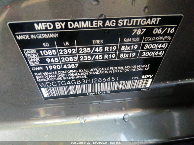 Photo 8 VIN: WDCTG4GB3HJ286451 - MERCEDES-BENZ GLA 