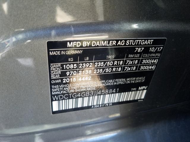 Photo 9 VIN: WDCTG4GB3JJ458841 - MERCEDES-BENZ GLA 250 4M 