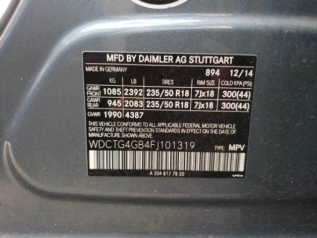 Photo 13 VIN: WDCTG4GB4FJ101319 - MERCEDES-BENZ GLA 250 4M 