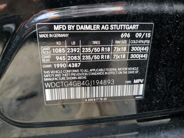 Photo 12 VIN: WDCTG4GB4GJ194893 - MERCEDES-BENZ GLA-CLASS 