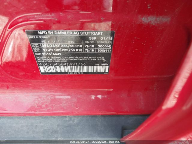 Photo 8 VIN: WDCTG4GB4JJ491766 - MERCEDES-BENZ GLA 250 