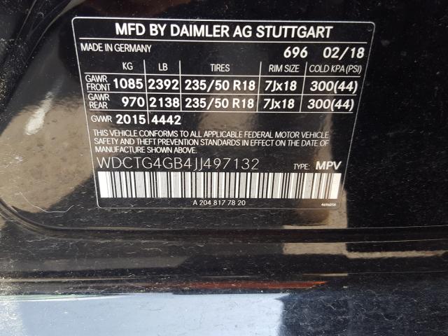 Photo 9 VIN: WDCTG4GB4JJ497132 - MERCEDES-BENZ GLA 250 4M 