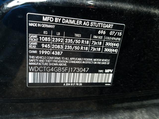 Photo 9 VIN: WDCTG4GB5FJ173047 - MERCEDES-BENZ GLA 250 4M 