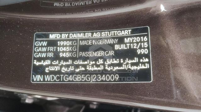 Photo 2 VIN: WDCTG4GB5GJ234009 - MERCEDES GLA 250 