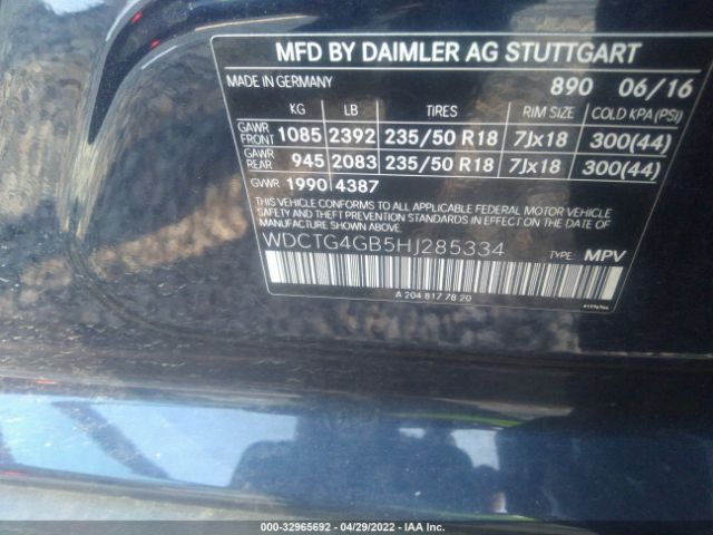 Photo 8 VIN: WDCTG4GB5HJ285334 - MERCEDES-BENZ GLA 