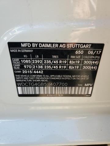 Photo 12 VIN: WDCTG4GB5JJ407700 - MERCEDES-BENZ GLA-CLASS 