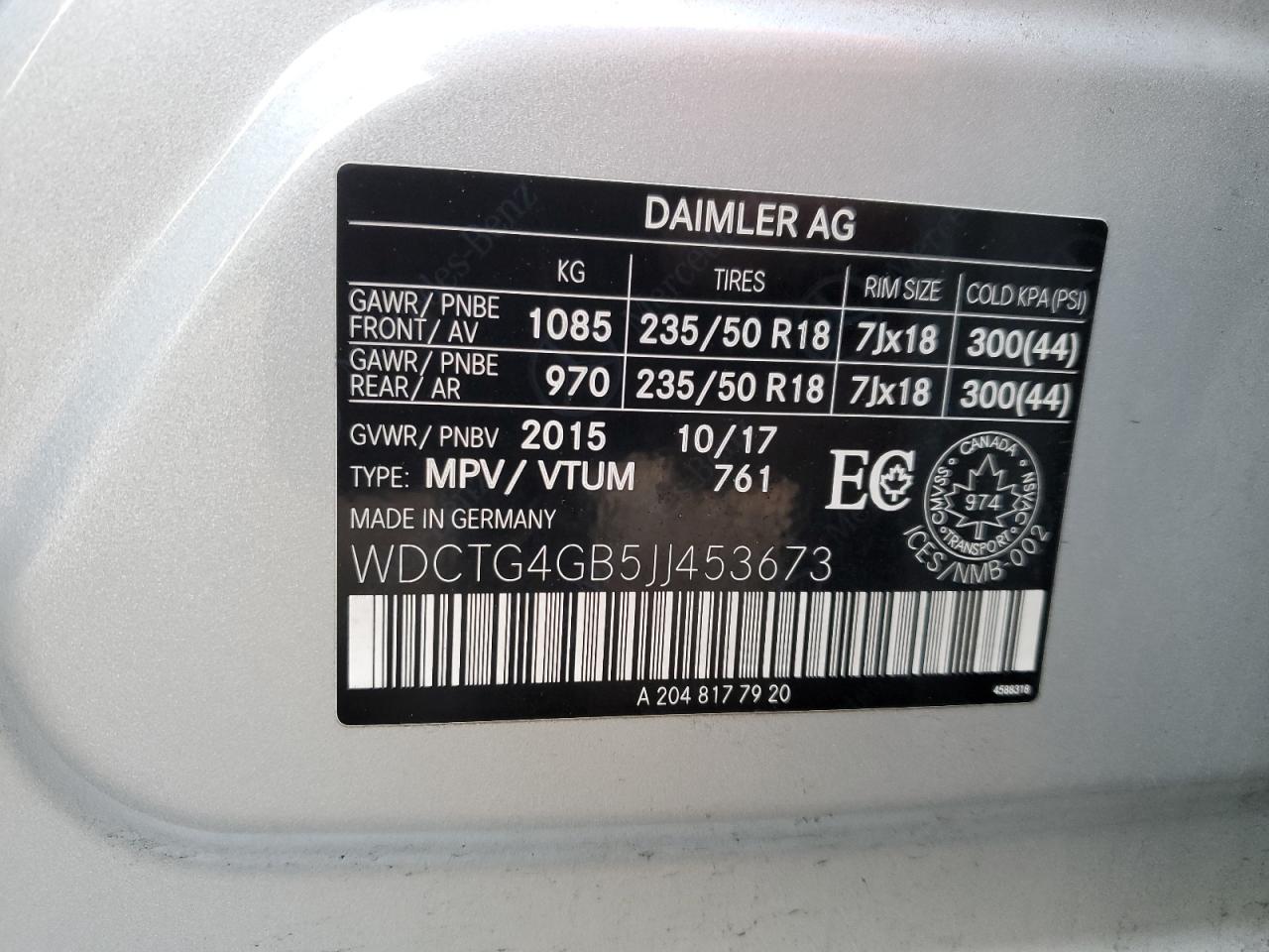 Photo 12 VIN: WDCTG4GB5JJ453673 - MERCEDES-BENZ GLA-KLASSE 