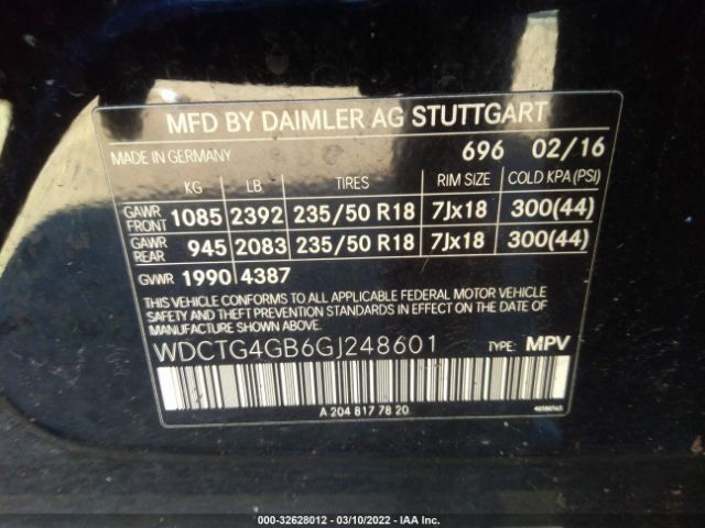 Photo 8 VIN: WDCTG4GB6GJ248601 - MERCEDES-BENZ GLA 