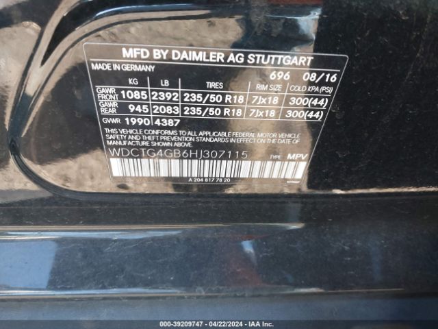 Photo 8 VIN: WDCTG4GB6HJ307115 - MERCEDES-BENZ GLA 250 