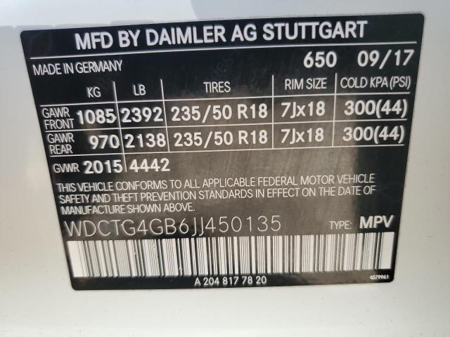 Photo 11 VIN: WDCTG4GB6JJ450135 - MERCEDES-BENZ GLA-CLASS 