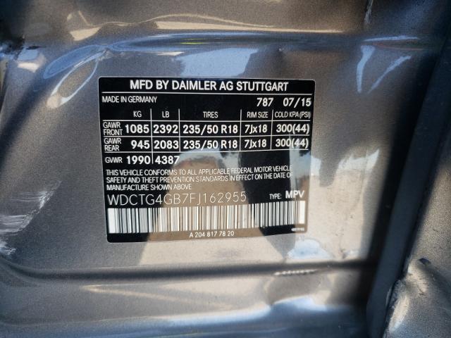 Photo 9 VIN: WDCTG4GB7FJ162955 - MERCEDES-BENZ GLA 250 4M 