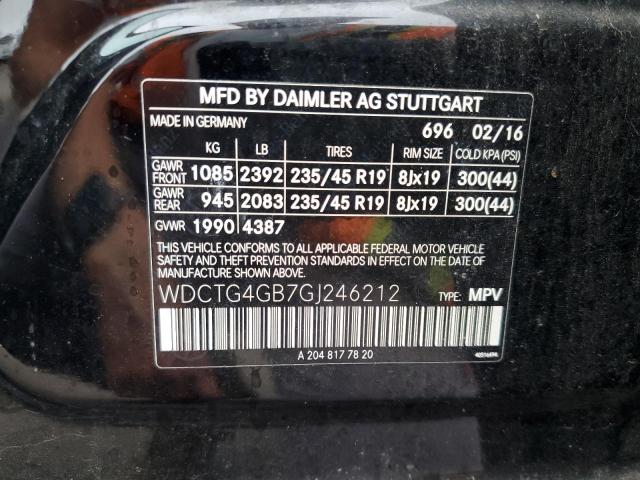 Photo 12 VIN: WDCTG4GB7GJ246212 - MERCEDES-BENZ GLA 250 4M 