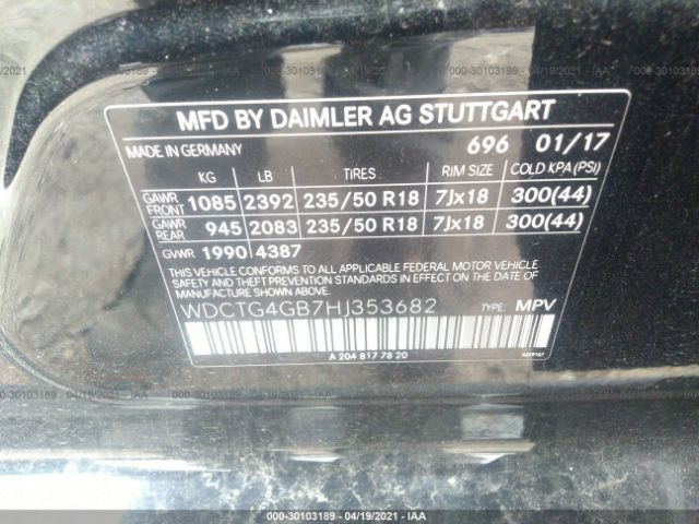 Photo 8 VIN: WDCTG4GB7HJ353682 - MERCEDES-BENZ GLA 