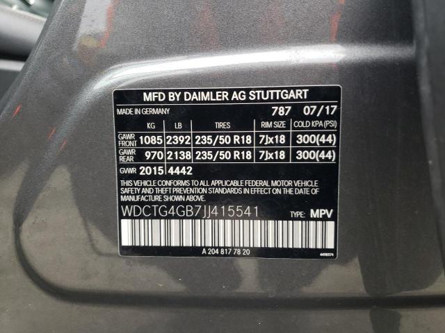 Photo 9 VIN: WDCTG4GB7JJ415541 - MERCEDES-BENZ GLA 250 4M 