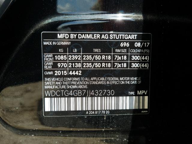 Photo 9 VIN: WDCTG4GB7JJ432730 - MERCEDES-BENZ GLA 250 4M 