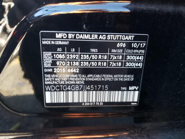 Photo 9 VIN: WDCTG4GB7JJ451715 - MERCEDES-BENZ GLA 250 4M 