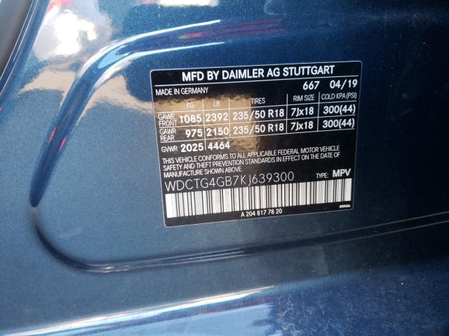 Photo 9 VIN: WDCTG4GB7KJ639300 - MERCEDES-BENZ GLA-250 