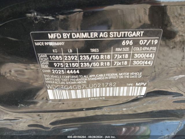 Photo 8 VIN: WDCTG4GB7LU021782 - MERCEDES-BENZ GLA-CLASS 