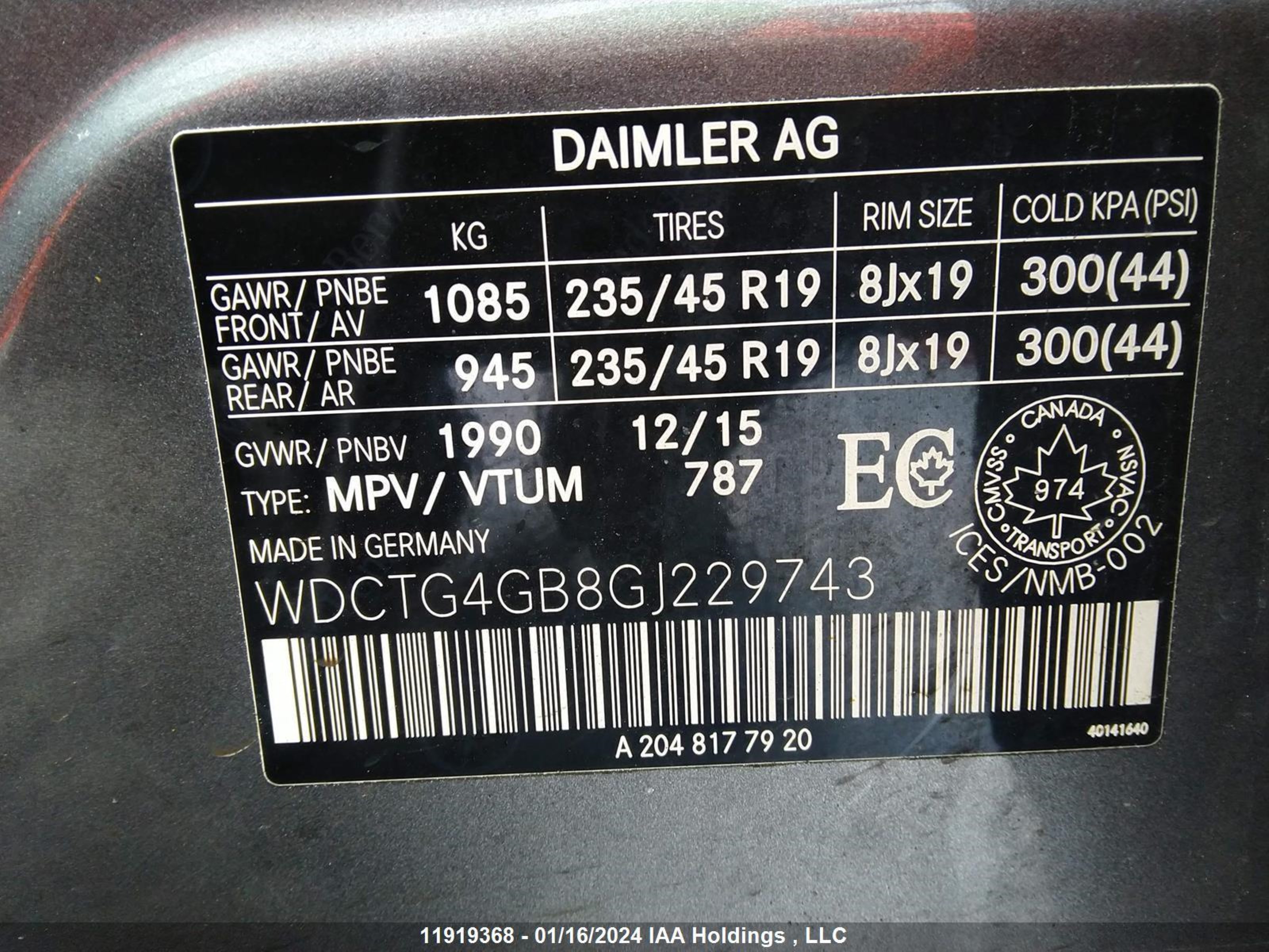 Photo 8 VIN: WDCTG4GB8GJ229743 - MERCEDES-BENZ GLA-KLASSE 