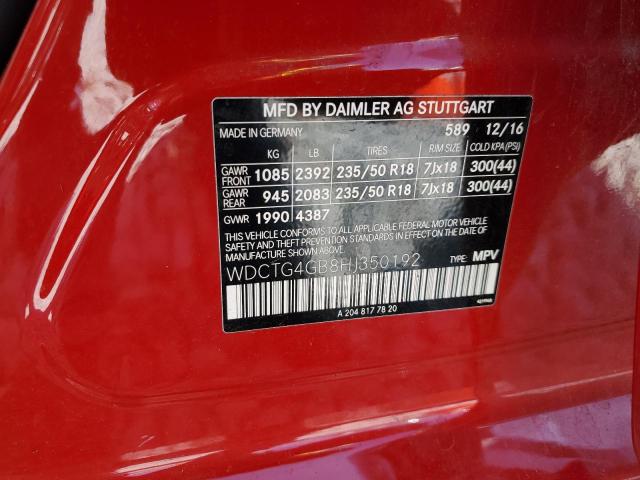 Photo 13 VIN: WDCTG4GB8HJ350192 - MERCEDES-BENZ GLA 250 4M 