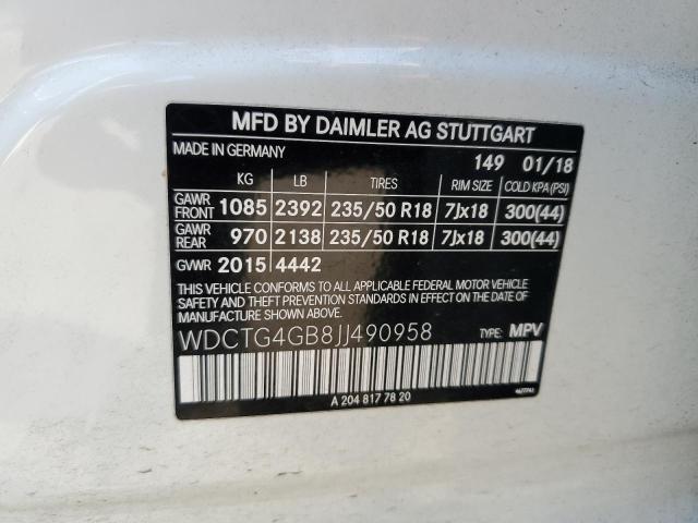 Photo 12 VIN: WDCTG4GB8JJ490958 - MERCEDES-BENZ GLA 250 4M 