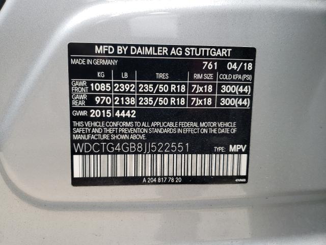 Photo 9 VIN: WDCTG4GB8JJ522551 - MERCEDES-BENZ GLA 250 4M 