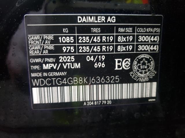 Photo 9 VIN: WDCTG4GB8KJ636325 - MERCEDES-BENZ GLA 250 4M 