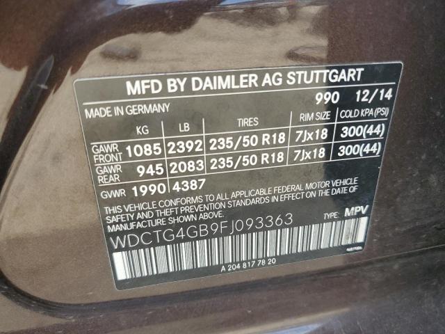 Photo 12 VIN: WDCTG4GB9FJ093363 - MERCEDES-BENZ GLA 250 4M 