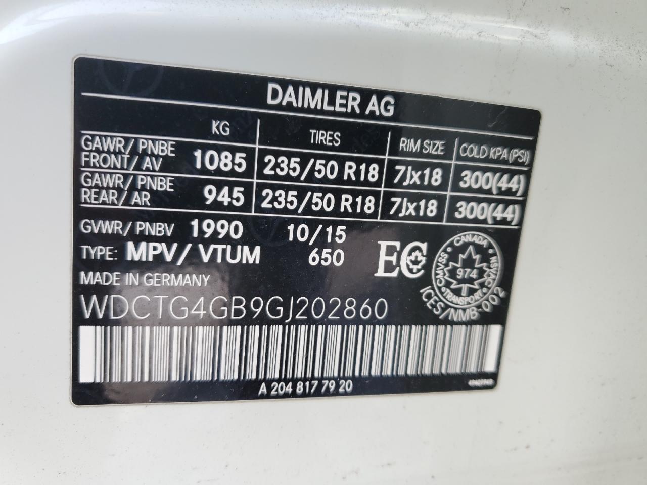 Photo 11 VIN: WDCTG4GB9GJ202860 - MERCEDES-BENZ GLA-KLASSE 