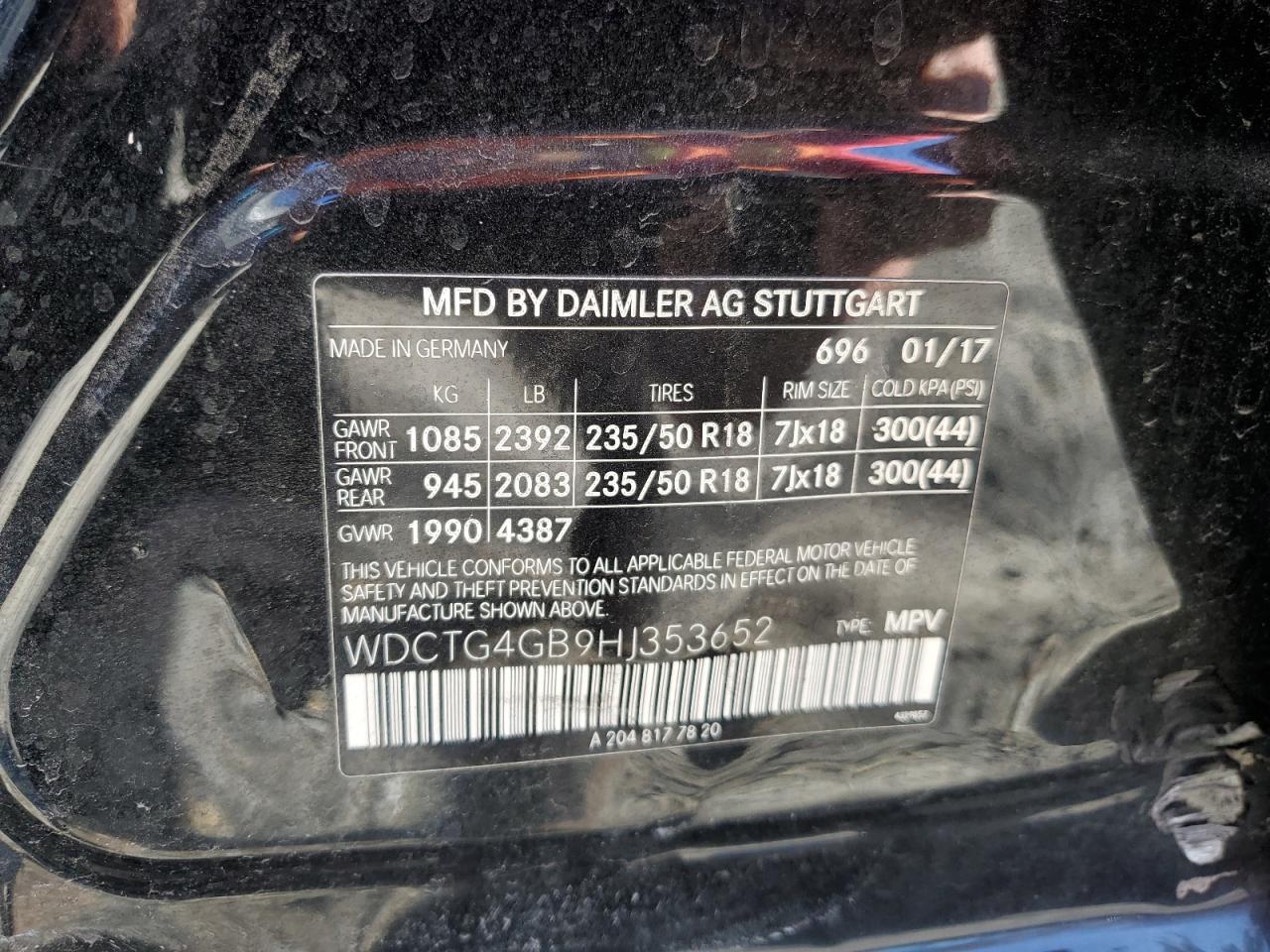 Photo 11 VIN: WDCTG4GB9HJ353652 - MERCEDES-BENZ GLA-KLASSE 