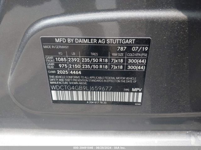 Photo 8 VIN: WDCTG4GB9LJ659677 - MERCEDES-BENZ GLA 250 