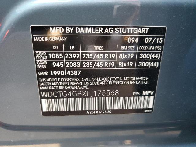 Photo 11 VIN: WDCTG4GBXFJ175568 - MERCEDES-BENZ GLA 250 4M 