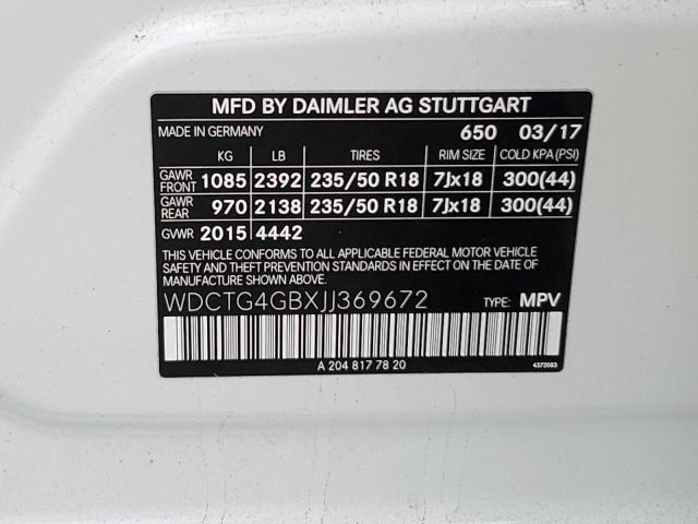 Photo 12 VIN: WDCTG4GBXJJ369672 - MERCEDES-BENZ GLA 250 4M 