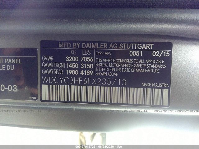 Photo 8 VIN: WDCYC3HF6FX235713 - MERCEDES-BENZ G-CLASS 