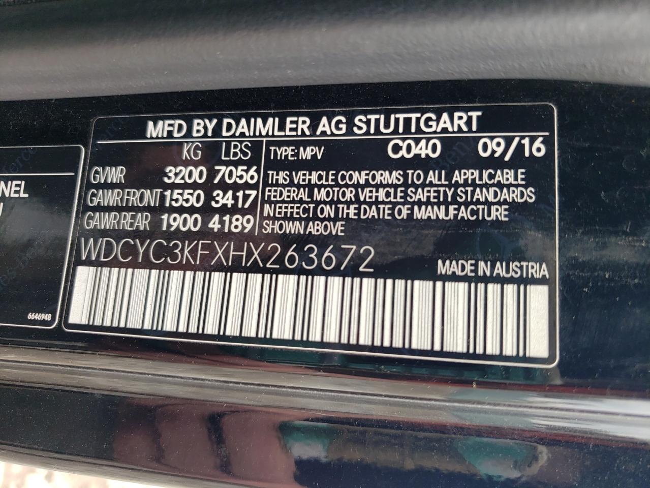 Photo 12 VIN: WDCYC3KFXHX263672 - MERCEDES-BENZ G-KLASSE 