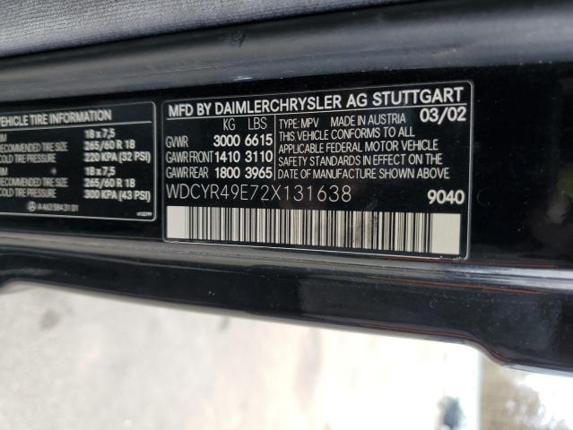 Photo 12 VIN: WDCYR49E72X131638 - MERCEDES-BENZ G-CLASS 