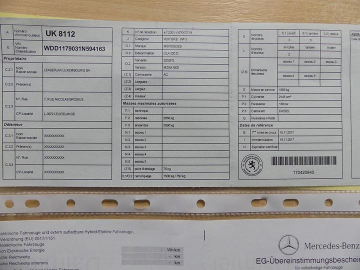 Photo 11 VIN: WDD1179031N594163 - MERCEDES-BENZ CLA SB 